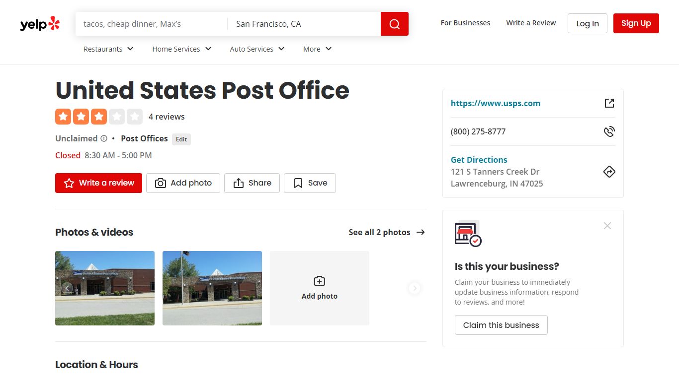 United States Post Office - Lawrenceburg, IN - Yelp